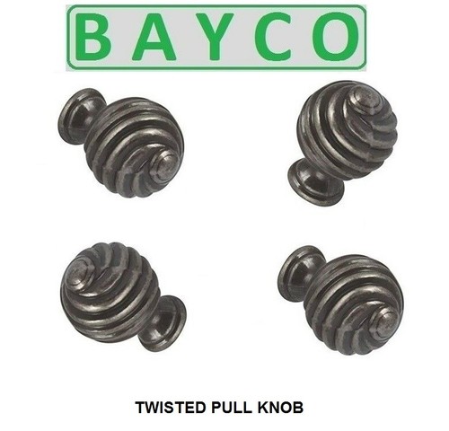 Knobs pewter finished twister - knobs.,