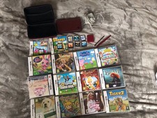 Nintendo DSi XL Console With Charger Case And 22 Games Bundle + Stylus Working 