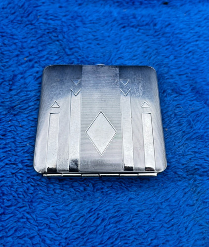 Square silver tone art deco