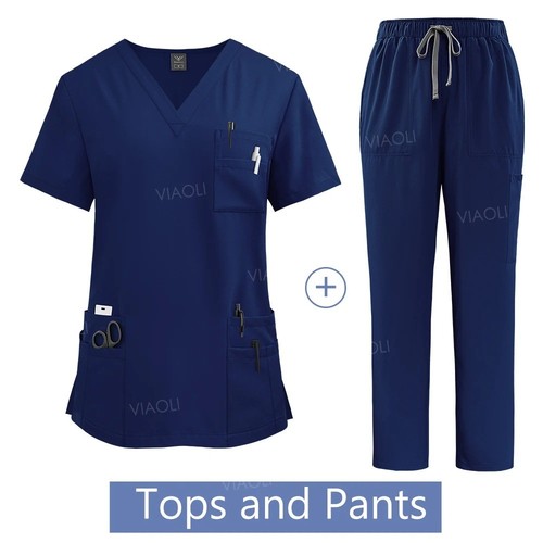 Women medical scrub set top - scrub,