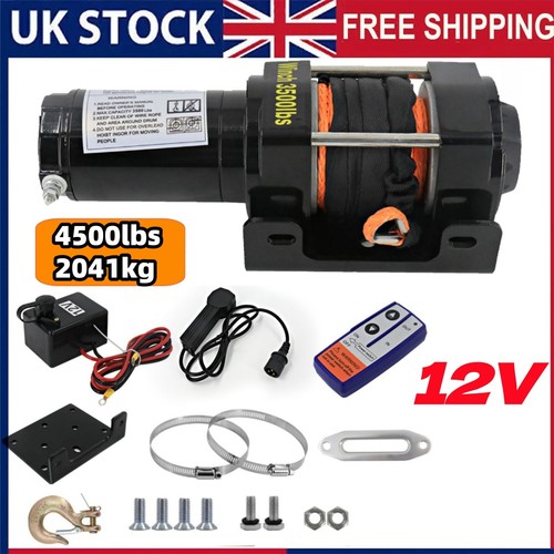 Electric winch 12v 4500lb with - electric,