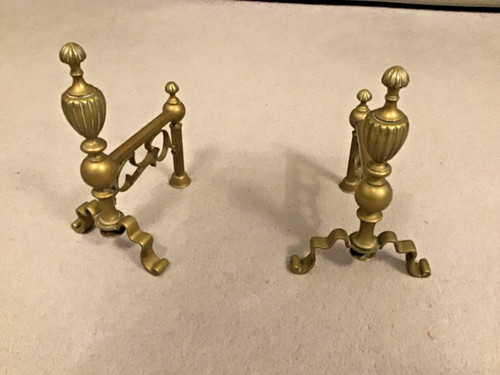 Pair vintage brass - vintage, fire