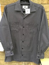 Men’s 1940/50 style Rockabilly/ Rock nRoll/ jive shirt blue/ white stripes.38”