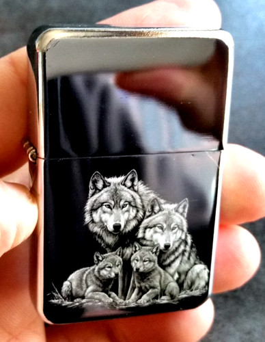 Wolf pack engraved - wolf,