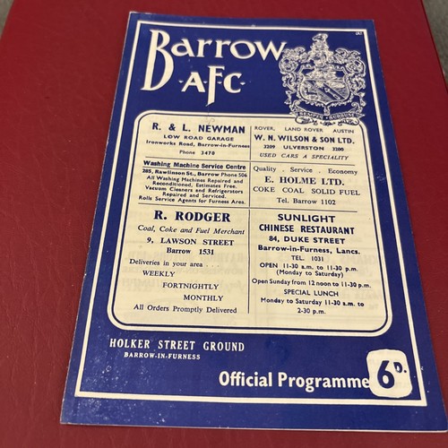 1966 barrow afc barnsley - barrow,