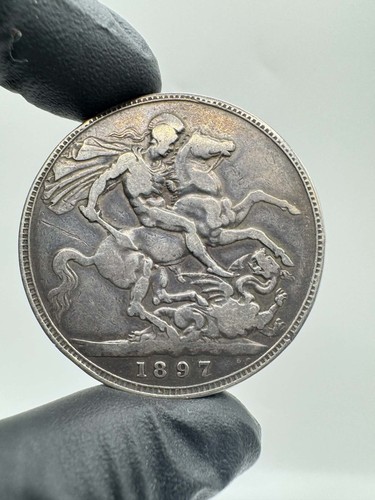 Silver 1897 victoria crown - silver,