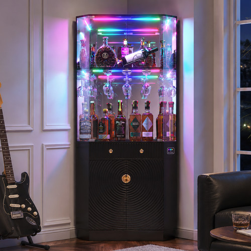 Corner wine cabinet with - wine,