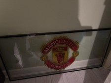 Manchester United Crest Hard Glass for Decorating Or Make A Coffee Table Used