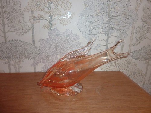 Hand blown art glass orange - glass, &