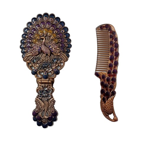 Vintage handheld mirror with - vintage,