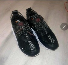 Versace Chain Reaction Size 43 Black Leather