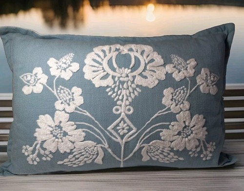 Embroidered decorative pillow - decorative,