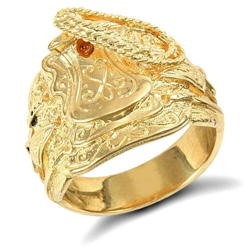 Heavy gold saddle - ring, men's