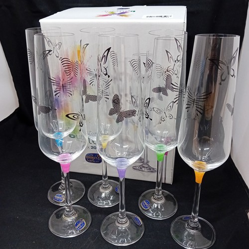 Etched crystal champagne flute - etched,