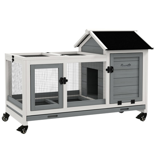 Wooden rabbit hutch - wooden, with