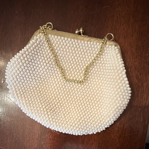 Vintage 1950 white beaded - vintage,