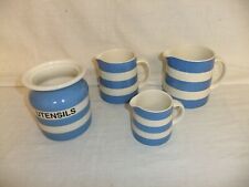 T.G.Green - Cornish Kitchen Ware - blue & white striped rustic pottery - 8B3C #