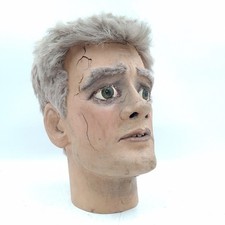 Vintage Museum Display Mannequin Head Hand Painted Prop 1960s–80s Distressed