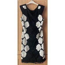 Black Beaded Miss Selfridges Flower Dress