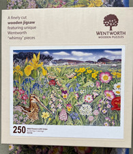 Wentworth wooden jigsaw puzzle 250 pieces wild flowers with snipe good condition