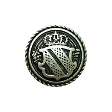 Round Silver Metal Military Shield Blazer Buttons - Choose From 4 Sizes - B1978