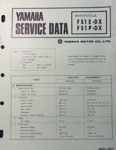 Yamaha fs1e genuine - fs1e-dx, 1975