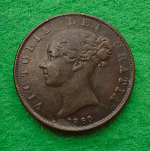 1860 queen victoria copper - queen,