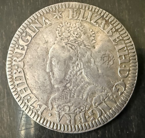 Elizabeth milled sixpence - milled,