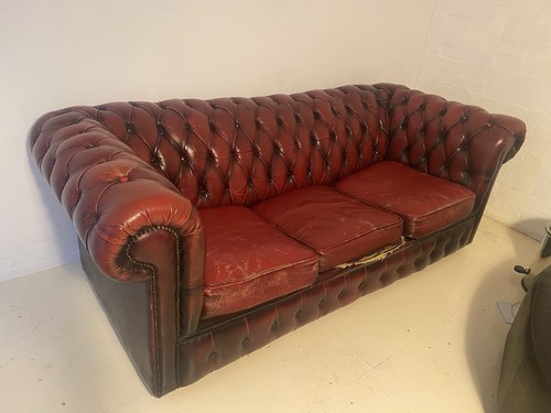 Three seater oxblood - oxblood, leather