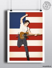 BRUCE SPRINGSTEEN Minimal Poster Print Card Posteritty Born in USA to Run Boss