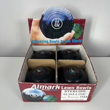 Boxed Almark Sterling Slim-Line Lawn/Indoor/Short-Mat Bowls - Size 3 - Weight HM