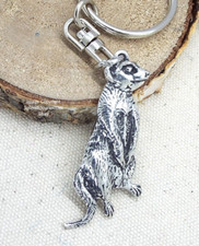 Meerkat Keyring (Silver Pewter