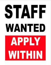 Staff  Wanted Job Vacancy