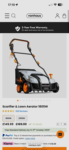 Vonhaus scarifier lawn - scarifier, &