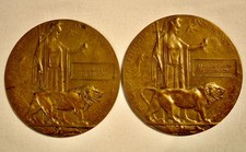 WW1 Plaque x 2.  A.S. & T. Hutchinson K.O.S.B & R.E. BROTHERS. Free Tracked P&P