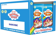 Swizzels Giant Rainbow Drops 8 X 70G Bags, Individually Wrapped Bulk Buy Sweets