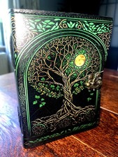 Leather bound tree life - leather,