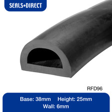 Boat Marine Rubber EPDM Rubbing Strake D Fender Section - RFD96 - 38mm Base
