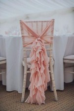 CHAIR COVER WEDDING CHIFFON HOODS WITH RUFFLES DECOR WEDDING SPECIAL EVENT