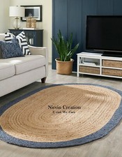 Oval Rug Jute Carpet Mat Area