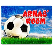 Football Door Sign Bedroom Name Plaque Personalised Boys Room Childrens KD29