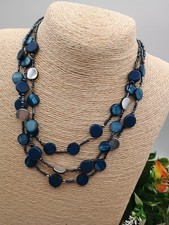 Blue beaded necklace costume - blue,