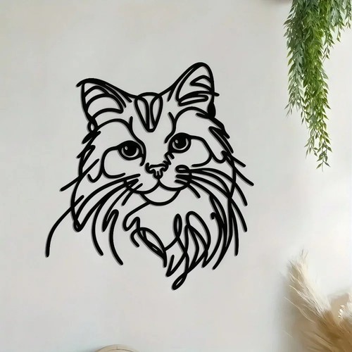 Cat silhouette metal - silhouette, wall