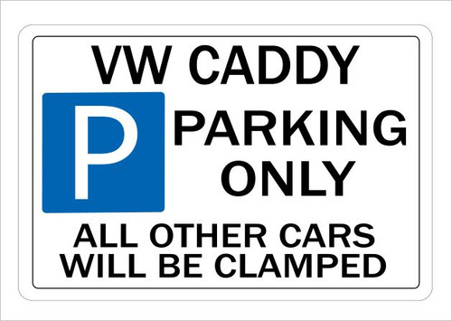 Caddy parking sign wall - sign,