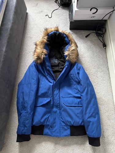 Zara men blue parka jacket - parka,