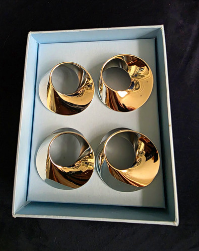 Set silver metal napkin - set,