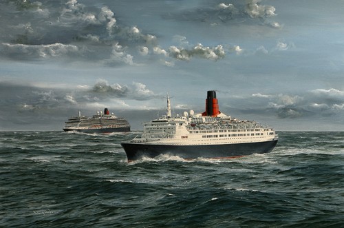 Queen victoria qe2 cunard - queen,