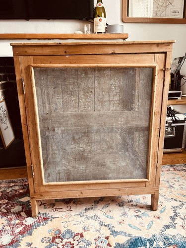 Small antique pine larder - antique,