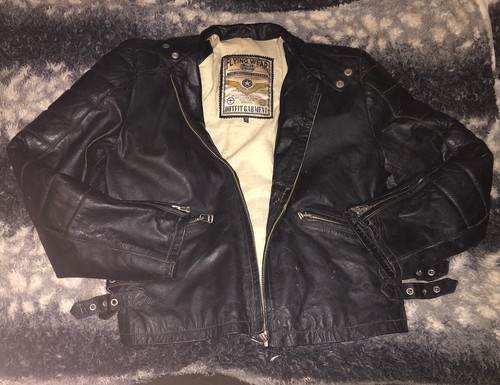 Ww2 black leather flying - black,