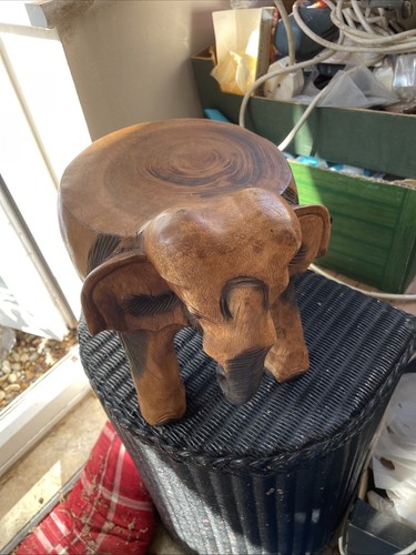 Hand carved wooden elephant - hand,